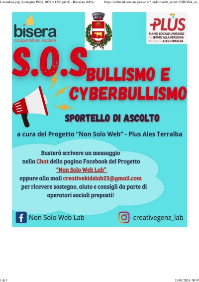 Servizio S.O.S. bullismo e cyberbullismo