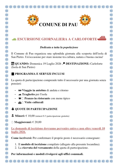 Escursione giornaliera in localit&agrave; Carloforte