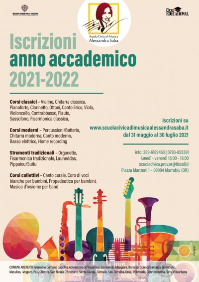 Corsi Scuola Civica di Musica Anno Accademico 2021/2022