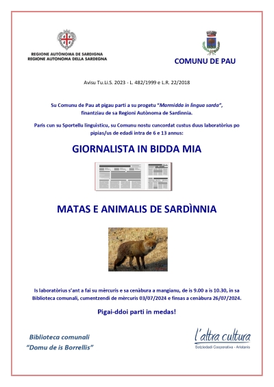 Progetto &ldquo;Marmidda in l&igrave;ngua sarda&rdquo;- Laboratori in lingua sarda per bambini