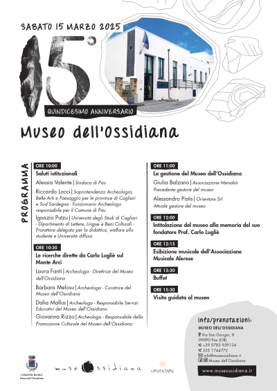15&deg; anniversario Museo dell'Ossidiana