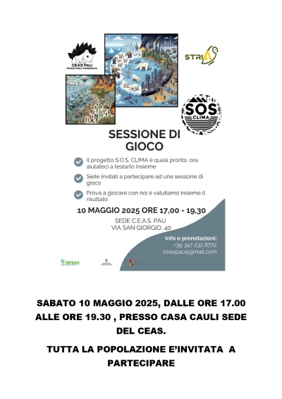 Progetto S.O.S. clima a cura del CEAS di Pau- Incontro del 10 maggio 2025